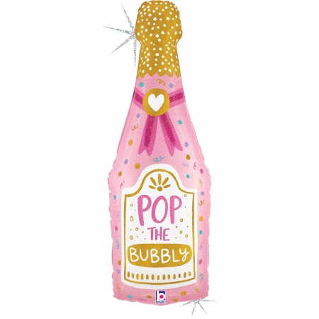 Μπαλόνι foil 94cm ροζ σαμπάνια bubbly - ΚΩΔ:25362GH-BB
