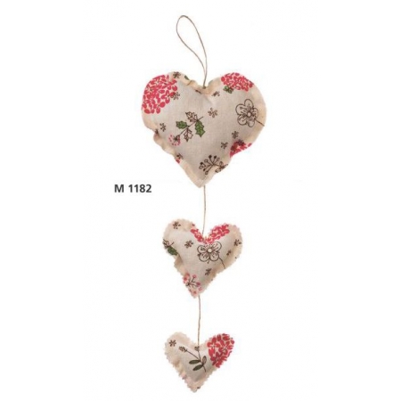 Γιρλαντα Με Υφασματινες Καρδιες Μαξιλαρακια -Floral- ΚΩΔ:M1182-Ad