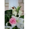 Λαμπαδες Γαμου Με Lilium Και Τριανταφυλλα Σε Λευκο Και Ροζ - ΚΩΔ.:Mn460-L