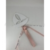 Ξυλινο Καραβακι Λευκο Με Ροζ Κουδουνιστρα 22X10Cm - ΚΩΔ:Ksk11C-Rn