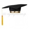 Καπέλο Αποφοίτησης με Χρυσή Φούντα 31X3cm - ΚΩΔ:390650-BB