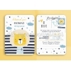 Προσκλητήριο Βάπτισης Post Card Αρκουδάκι Teddy Bear - Navy με αστεράκια  - ΚΩΔ:VB228-TH