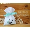Μπομπονιέρα βάπτισης πουγκί με εκτύπωση - Panda - Ζωάκι Πάντα - ΚΩΔ:MPO-GB110C-AL