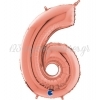 Μπαλόνι foil 66cm ροζ χρυσό αριθμός 6 - ΚΩΔ:262306RG-BB