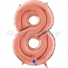Μπαλόνι foil 66cm ροζ χρυσό αριθμός 8 - ΚΩΔ:262308RG-BB