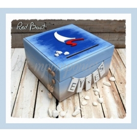 Κουτι Ευχων Με Εικαστικο Καραβι Red Boat- ΚΩΔ: Rb-Box-Bm