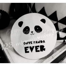 Ξυλινη Ροζετα Με Εκτυπωση Cute Ever Panda Μεγαλη 19 Εκ. - ΚΩΔ:1053-Inf