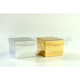 Κουτια Για Μπομπονιερες Χρυσο Και Ασημι 6,5Χ6,5Χ5cm - ΚΩΔ:670865-Nt