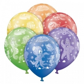 Τυπωμενα Μπαλονια Latex Θαλασσια Ζωα Σε 6 Χρωματα 12΄΄ (30Cm) – ΚΩΔ.:1300101-Bb