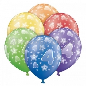Τυπωμενα Μπαλονια Latex «4» Σε 6 Χρωματα 12΄΄ (30Cm) – ΚΩΔ.:1300119-Bb