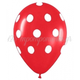 Μπαλονια 12΄΄ Κοκκινα Με Λευκο Πουα – ΚΩΔ.:13512228-Bb