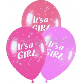 Μπαλονια «It'S A Girl» Με Κουδουνιστρα Σε 3 Χρωματα 12'' (30Cm) – ΚΩΔ.:13512365-Bb