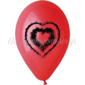 Κοκκινα Μπαλονια Τυπωμενα Με Μαυρη Καρδια 12'' (30Cm) – ΚΩΔ.:13512514-Bb