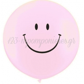 Bubble Gum Ροζ Μπαλονια Latex 90Cm Smile Face – ΚΩΔ.:13530101B-Bb
