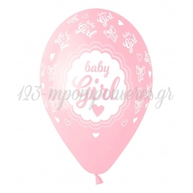 Ροζ Μπαλονια Baby Girl Με Καρδουλες 13'' (33Cm) – ΚΩΔ.:13613251-Bb