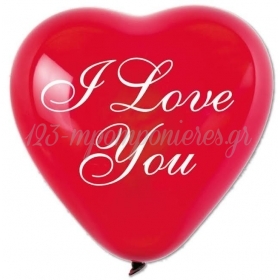 Κοκκινα Μπαλονια Τυπωμενα Καρδιες Με Ρομαντικο «I Love You» 17'' (43Cm) – ΚΩΔ.:1361745-Bb