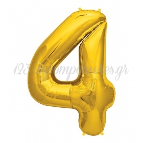 Μπαλονι Foil Χρυσος 40Cm (14") Αριθμος Τεσσερα – ΚΩΔ.:526N84-Bb