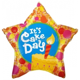 Μπαλονι Foil Γενεθλιων Super Shape «It'S Cake Day» Αστερι 45Cm – ΚΩΔ.:60862-Bb