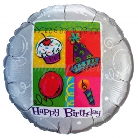 Μπαλονι Foil Γενεθλιων «Happy Birthday» Ασημι 45Cm – ΚΩΔ.:99115-Bb