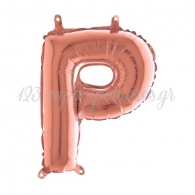 Μπαλονι Foil Ροζ-Χρυσο 35Cm Γραμμα P – ΚΩΔ.:143523Rg-Bb