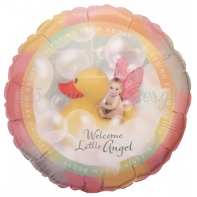 Μπαλονι Foil 45Cm Για Γεννηση «Welcome Little Angel»– ΚΩΔ.:19156-Bb