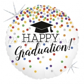 Μπαλονι Foil 18"(46Cm) Με Γκλιτερ Για Αποφοιτηση Happy Graduation – ΚΩΔ.:36551-Bb