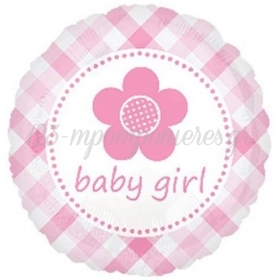 Μπαλονι Foil 45Cm Για Γεννηση «Baby Girl» Καρω Με Λουλουδακι – ΚΩΔ.:524572-Bb