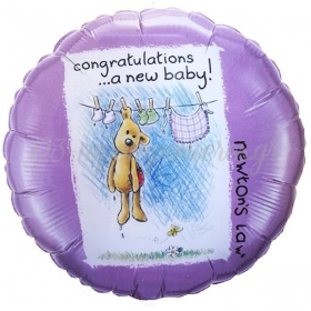 Μπαλονι Foil 45Cm Για Γεννηση «Congratulations A New Baby» Με Αρκουδακι – ΚΩΔ.:60739-Bb