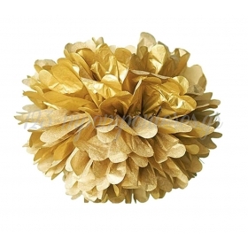 Χρυσο Διακοσμητικο Πομ-Πομ Σε Σχημα Λουλουδιου 25Cm - ΚΩΔ:Pp25-019-Bb