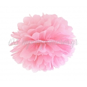 Διακοσμητικο Ανοιχτο Ροζ Πομ - Πομ Σε Σχημα Λουλουδιου 25Cm - ΚΩΔ:Pp25-081-Bb