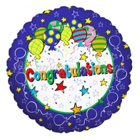 Μπαλονι Foil 43Cm Για Αποφοιτηση Congratulations Με Αστερια Και Μπαλονια – ΚΩΔ.:16106-Bb