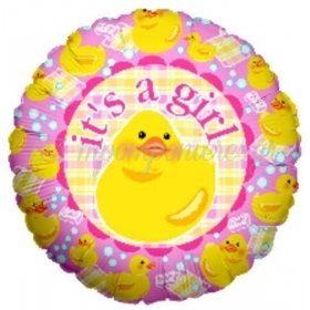 Μπαλονι Foil 45Cm Για Γεννηση «It'S A Girl» Με Παπακι – ΚΩΔ.:16467-Bb