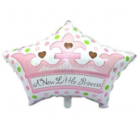 Μπαλονι Foil 44X68Cm Για Γεννηση Supershape «A New Little Princess» Ροζ Κορωνα – ΚΩΔ.:206288-Bb