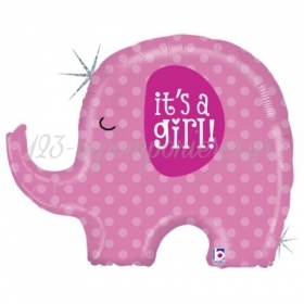 Μπαλονι Foil 81Cm Για Γεννηση Supershape «It'S A Girl» Ελεφαντακι – ΚΩΔ.:35584-Bb