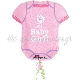 Μπαλονι Foil 55X61Cm Για Γεννηση Supershape «Baby Girl» Ροζ Φορμακι – ΚΩΔ.:530911-Bb