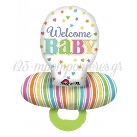 Μπαλονι Foil 55X73Cm Για Γεννηση Supershape «Welcome Baby» Πιπιλα – ΚΩΔ.:530952-Bb
