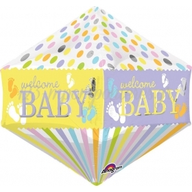 Μπαλονι Foil 43X53Cm Για Γεννηση Supershape «Welcome Baby» Πατουσακια – ΚΩΔ.:532248-Bb
