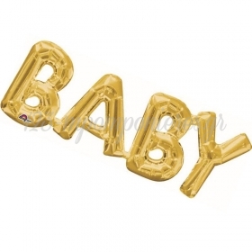Μπαλονι Foil 66X22Cm Για Γεννηση Supershape «Baby» Χρυση Φραση – ΚΩΔ.:533763-Bb