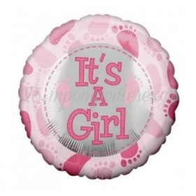 Μπαλονι Foil 91Cm Για Γεννηση Supershape «It'S A Girl» Πατουσακια – ΚΩΔ.:83369-Bb
