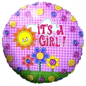 Μπαλονι Foil 45Cm Για Γεννηση «It'S A Girl» Με Ηλιο Και Ζωακια – ΚΩΔ.:86191-Bb