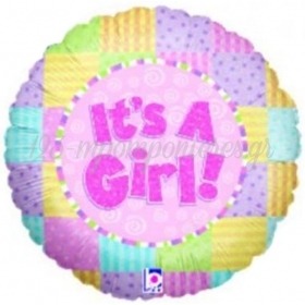 Μπαλονι Foil 45Cm Για Γεννηση «It'S A Girl» Παστελ Χρωματα Holographic – ΚΩΔ.:86603-Bb