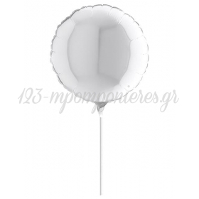 Μπαλονι Foil 10"(25Cm) Mini Shape Στρογγυλο Λευκο – ΚΩΔ.:09118Wh-Bb
