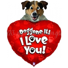Μπαλονι Foil 100Cm Super Shape Σκυλακι «Doggone It! I Love You» - ΚΩΔ.:14150-Bb