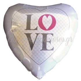 Μπαλονι Foil 18''(46Cm) Ασπρη Καρδια 'Love' – ΚΩΔ.:206280-Bb