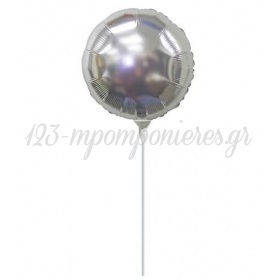Μπαλονι Foil 5"(12Cm) Mini Shape Στρογγυλο Ασημι – ΚΩΔ.:22834-Bb