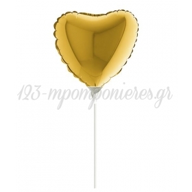 Μπαλονι Foil 5"(12Cm) Mini Shape Καρδια Χρυση – ΚΩΔ.:36336-Bb