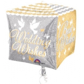 Μπαλονι Foil 38Cm Κυβος «Wedding Wishes» - ΚΩΔ.:528779-Bb