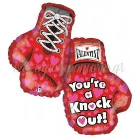 Μπαλονι Foil 53X92Cm Super Shape Γαντια Του Μποξ «You'Re A Knock'Out»- ΚΩΔ.:85294-Bb