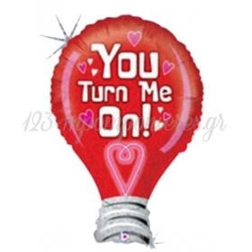 Μπαλονι Foil 89Cm Super Shape Ιριδιζον Λαμπα «You Turn Me On » - ΚΩΔ.:85644-Bb