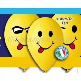 Τυπωμενα Μπαλονια Latex Χαμογελαστες Φατσουλες 12" (30Cm) – ΚΩΔ.:S311068-Bb